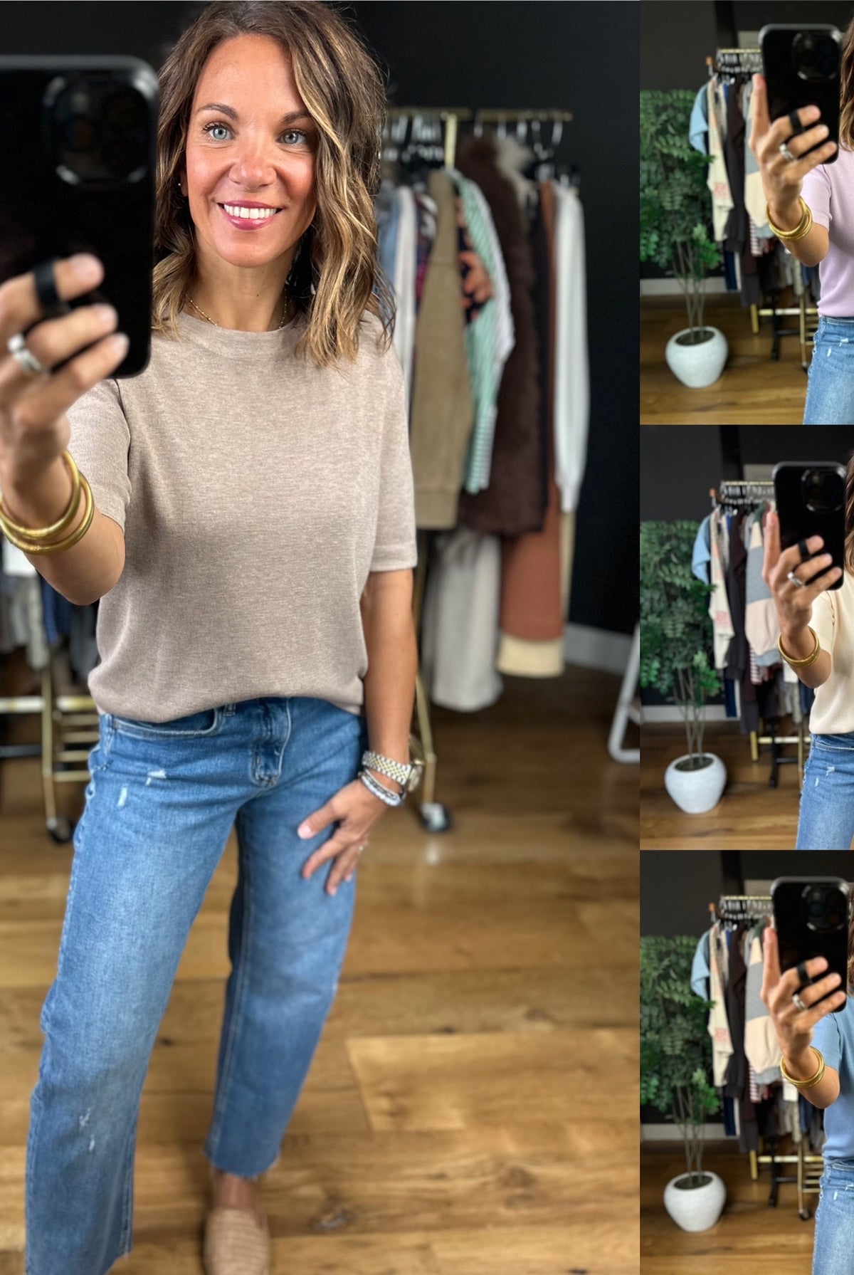 Talking Points Short Sleeve Knit Top-Short Sleeves-Be Cool-Anna Kaytes Boutique, Women's Fashion Boutique in Grinnell, Iowa