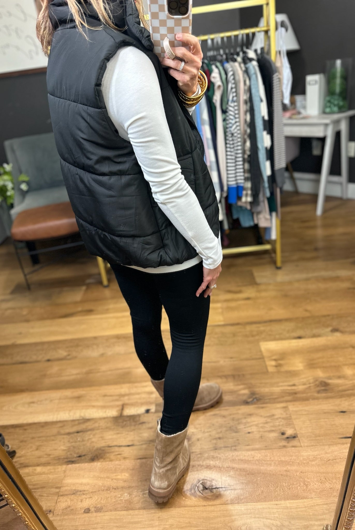 The Gabby Puffer Vest - Black-Blu Pepper-Anna Kaytes Boutique, Women's Fashion Boutique in Grinnell, Iowa