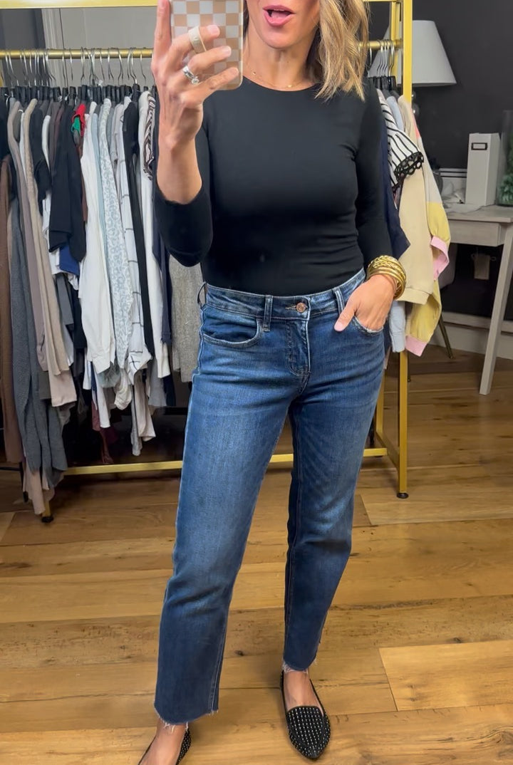 The Ruby Mid-Rise Straight Crop Denim-Jeans-Loveret-Anna Kaytes Boutique, Women's Fashion Boutique in Grinnell, Iowa