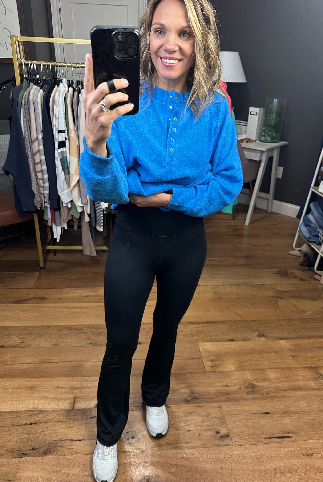 The Elena High-Rise Flare Legging - Black-Leggings-Mono B APH-B0863-Anna Kaytes Boutique, Women's Fashion Boutique in Grinnell, Iowa