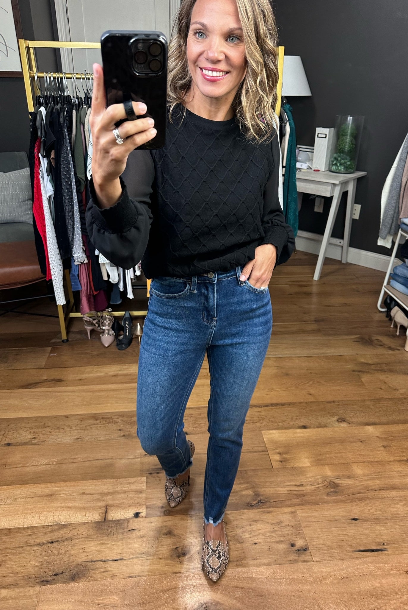 The Taylor High-Rise Stretch Slim Straight Denim-Jeans-Vervet T5911-Anna Kaytes Boutique, Women's Fashion Boutique in Grinnell, Iowa