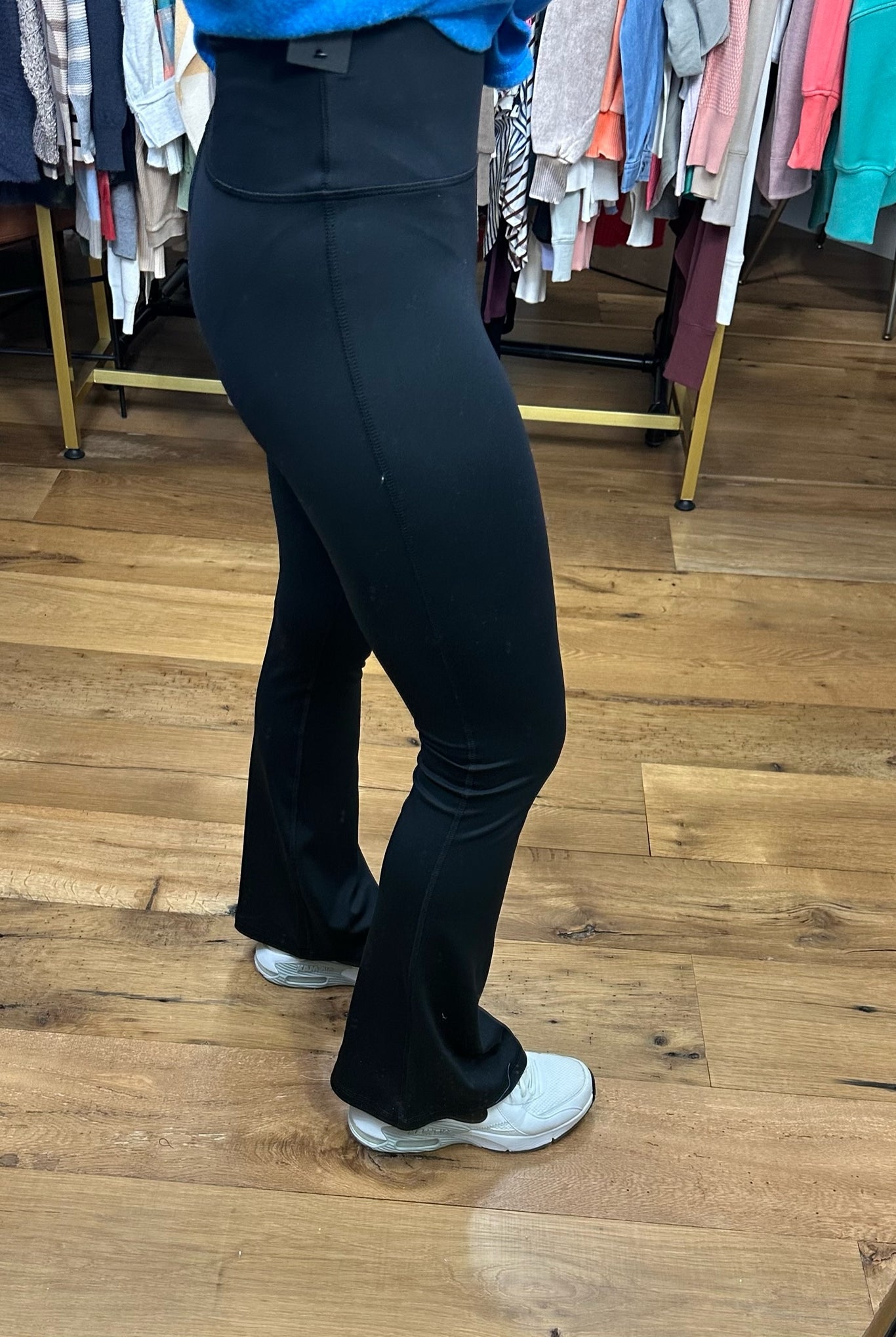 The Elena High-Rise Flare Legging - Black-Leggings-Mono B APH-B0863-Anna Kaytes Boutique, Women's Fashion Boutique in Grinnell, Iowa