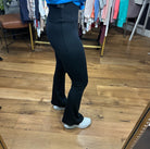 The Elena High-Rise Flare Legging - Black-Leggings-Mono B APH-B0863-Anna Kaytes Boutique, Women's Fashion Boutique in Grinnell, Iowa