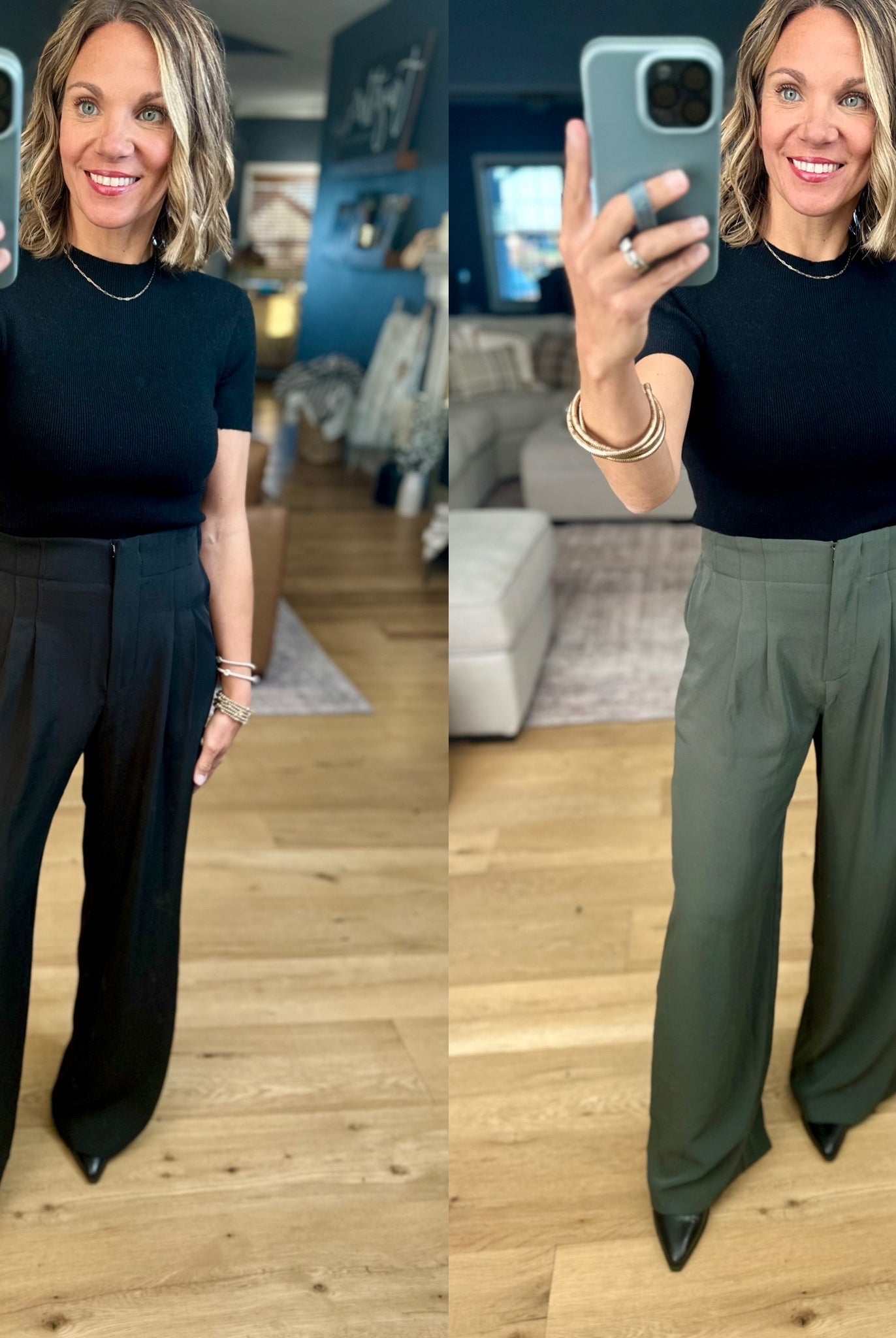 In The Loop High-Waisted Trouser Pants-Pants-Skies Are Blue-Anna Kaytes Boutique, Women's Fashion Boutique in Grinnell, Iowa