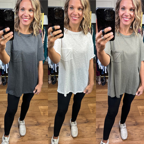 Couldn't Be Better Flowy Pocket Tee - Multiple Options-Rae Made T9728-Anna Kaytes Boutique, Women's Fashion Boutique in Grinnell, Iowa