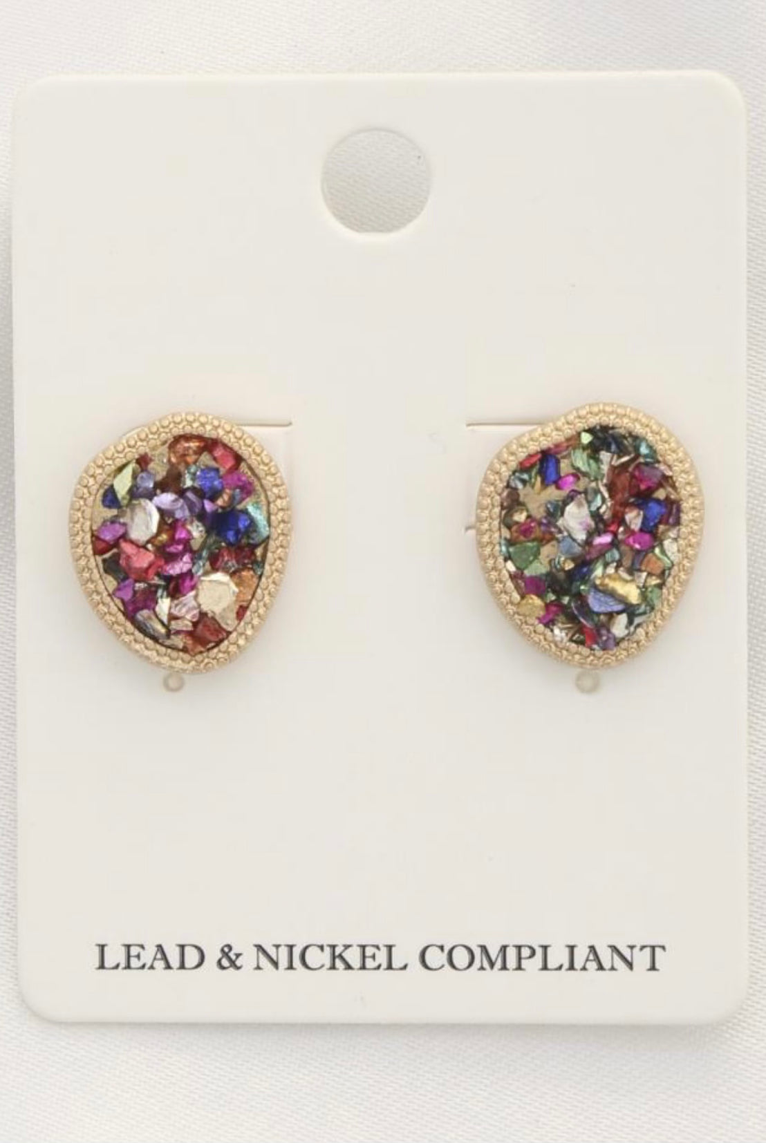 Hailee Beaded Oval Metal Earring- Multiple Options-Earrings-Joia ELE-2280-Anna Kaytes Boutique, Women's Fashion Boutique in Grinnell, Iowa