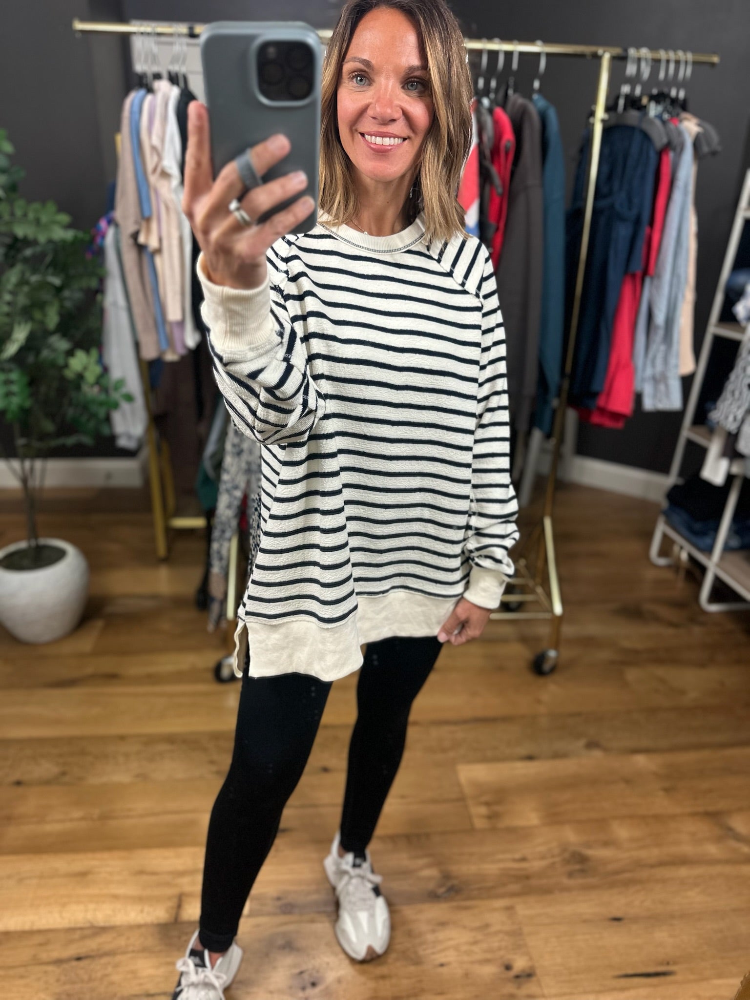 On My Mind Striped Crew-Sweaters-Wishlist-Anna Kaytes Boutique, Women's Fashion Boutique in Grinnell, Iowa