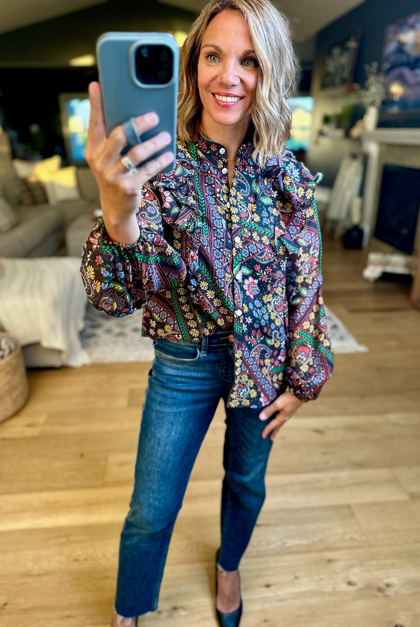 Moving Through Fall Button-Down Top-Fate-Anna Kaytes Boutique, Women's Fashion Boutique in Grinnell, Iowa