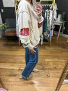 By The Garden Floral Detail Crew - Oatmeal-Easel-Anna Kaytes Boutique, Women's Fashion Boutique in Grinnell, Iowa