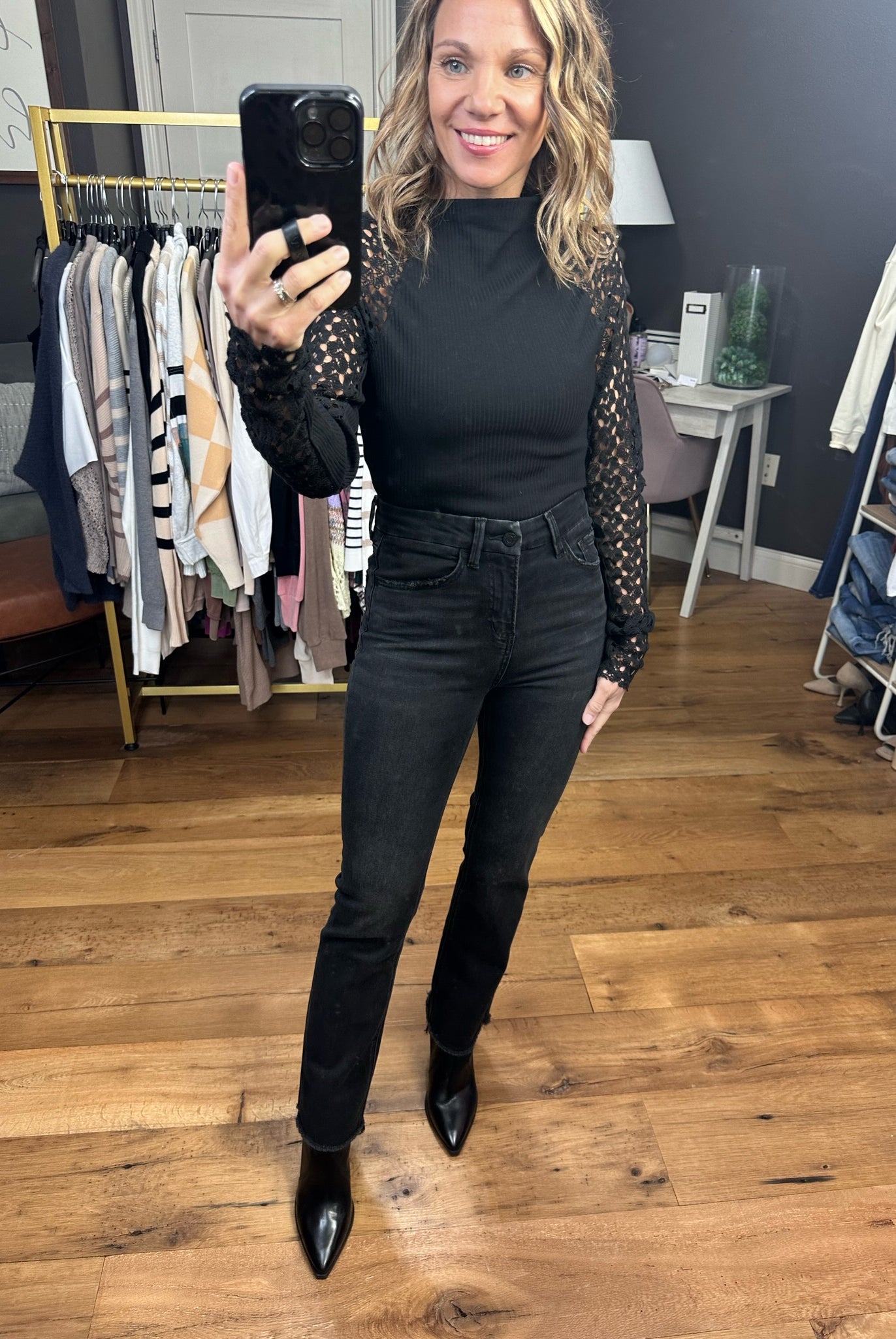 The Jen High-Rise Straight Denim - Black-Jeans-Vervet-Anna Kaytes Boutique, Women's Fashion Boutique in Grinnell, Iowa