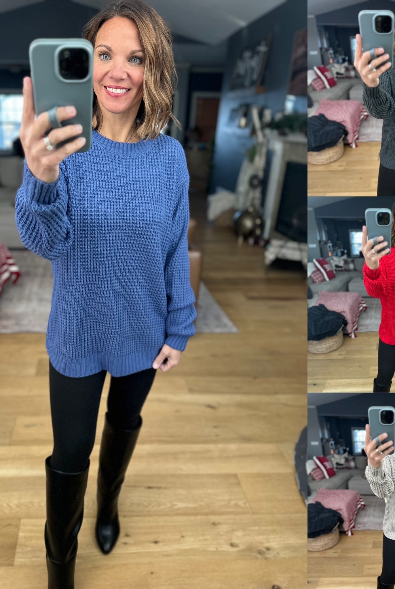 Off The Hook Classic Knit Crew Sweater-Sweaters-Zenana-Anna Kaytes Boutique, Women's Fashion Boutique in Grinnell, Iowa