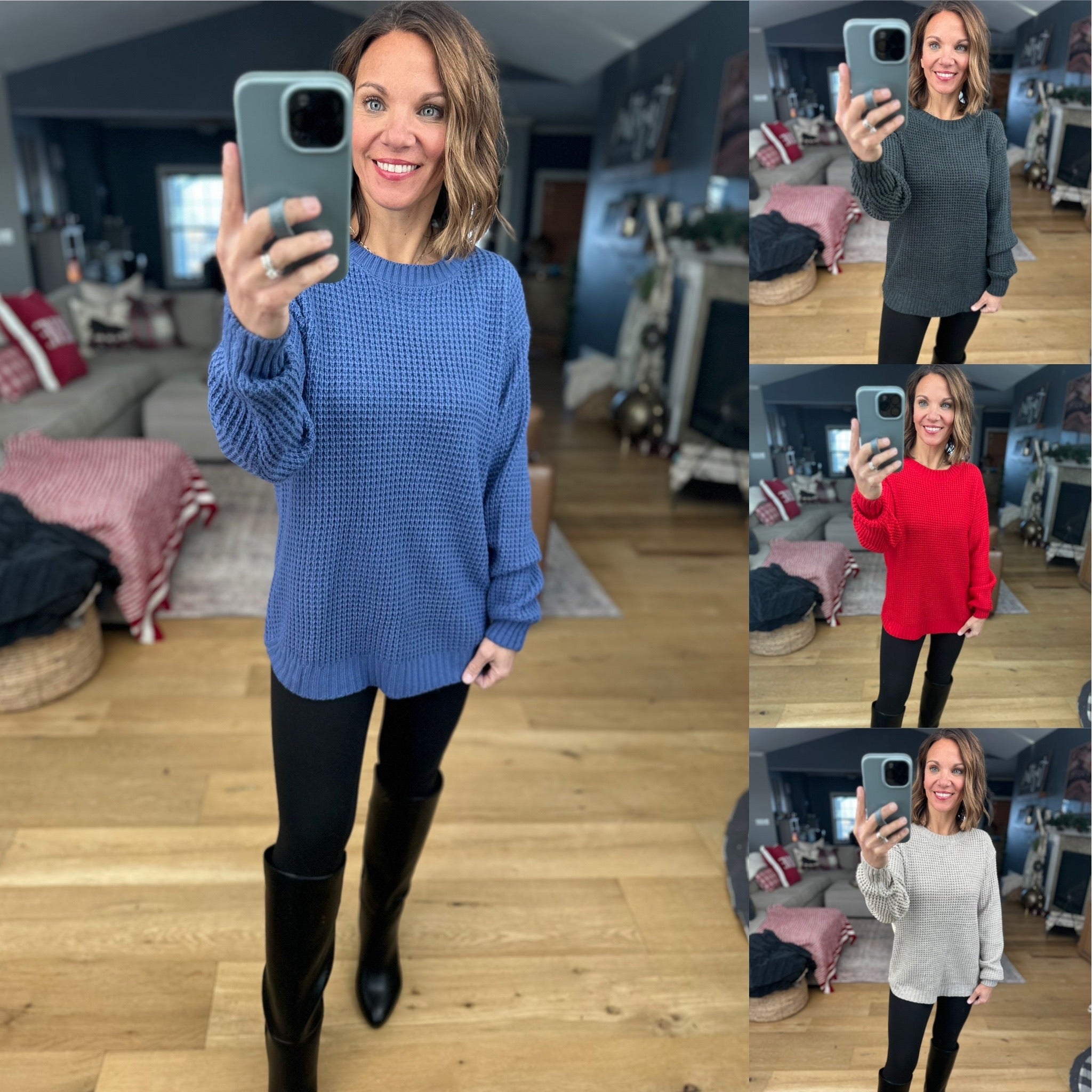 Off The Hook Classic Knit Crew Sweater-Sweaters-Zenana-Anna Kaytes Boutique, Women's Fashion Boutique in Grinnell, Iowa
