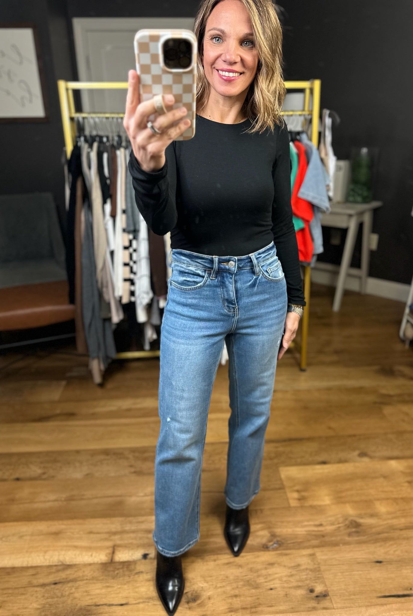 The Miley High Rise Ankle Slim Wide Leg Denim-Vervet-Anna Kaytes Boutique, Women's Fashion Boutique in Grinnell, Iowa