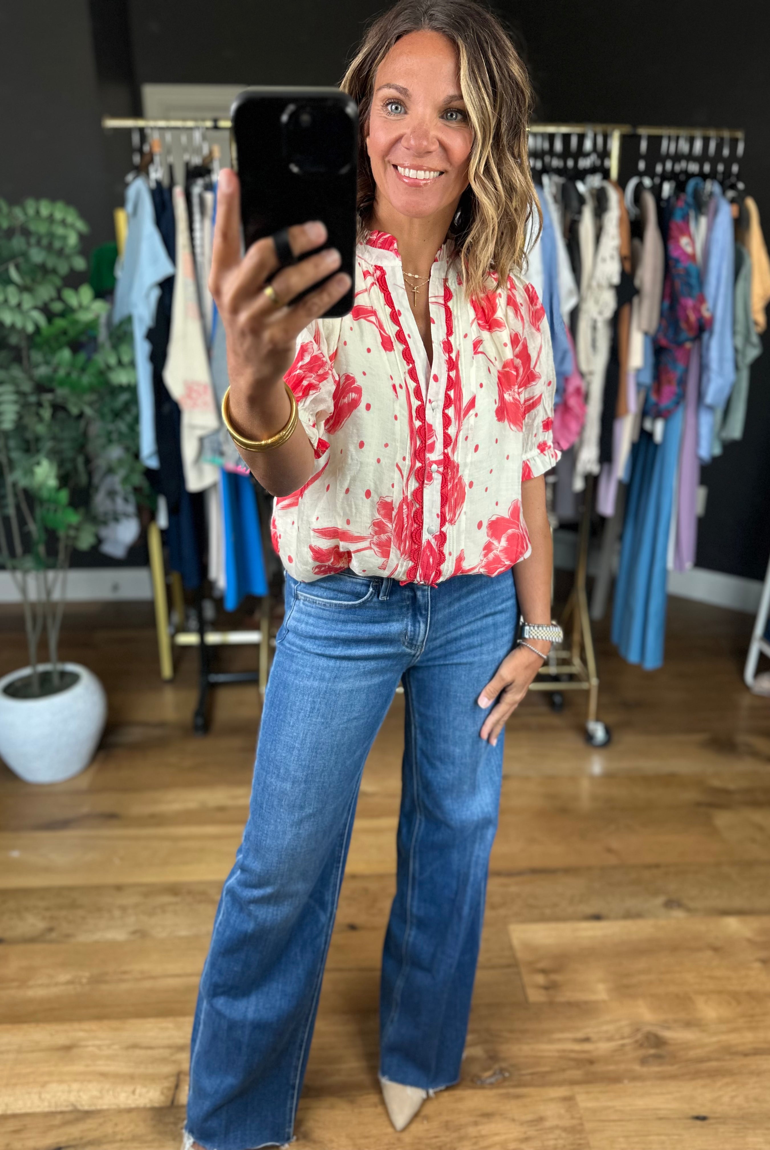 Favorite Day Floral Top-Short Sleeves-Umgee-Anna Kaytes Boutique, Women's Fashion Boutique in Grinnell, Iowa