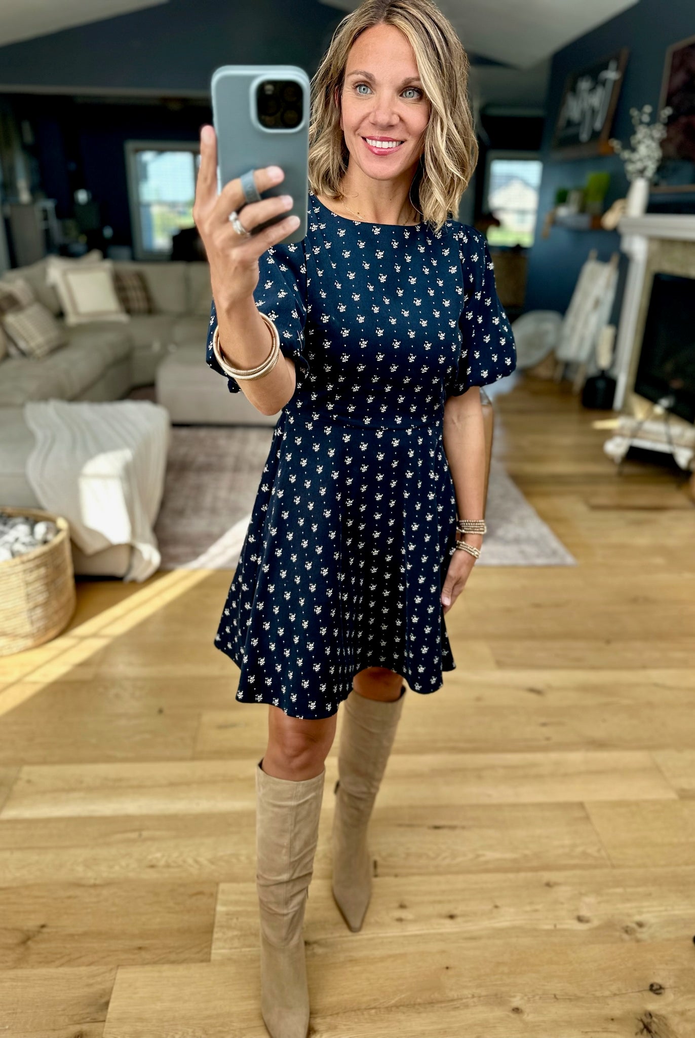 Under The Prairie Sunset Puff Sleeve Dress-Wishlist-Anna Kaytes Boutique, Women's Fashion Boutique in Grinnell, Iowa