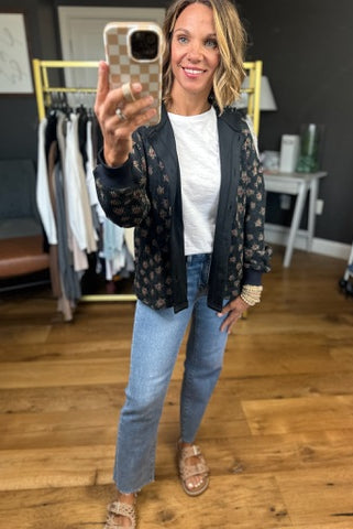 Spring Among Us Corded Floral Lightweight Jacket - Black-Aemi & Co-Anna Kaytes Boutique, Women's Fashion Boutique in Grinnell, Iowa