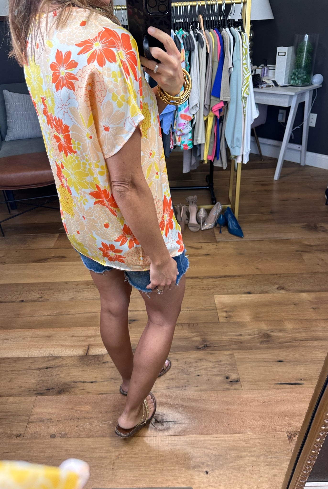 Feeling Bold Floral Top With Flutter Detail - Multiple Options-Short Sleeves-Entro 7002-Anna Kaytes Boutique, Women's Fashion Boutique in Grinnell, Iowa