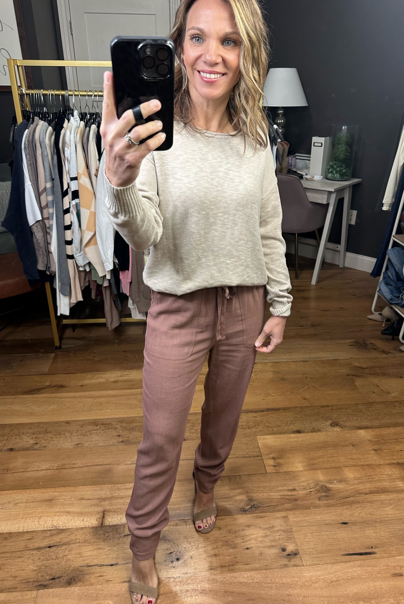 Simple Ways Lightweight Sweater - Light Beige-Sweaters-Be Cool 64088-Anna Kaytes Boutique, Women's Fashion Boutique in Grinnell, Iowa