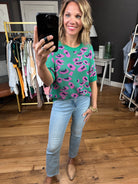 My Specialty Short Sleeve Knit - Green-Short Sleeves-Entro-Anna Kaytes Boutique, Women's Fashion Boutique in Grinnell, Iowa