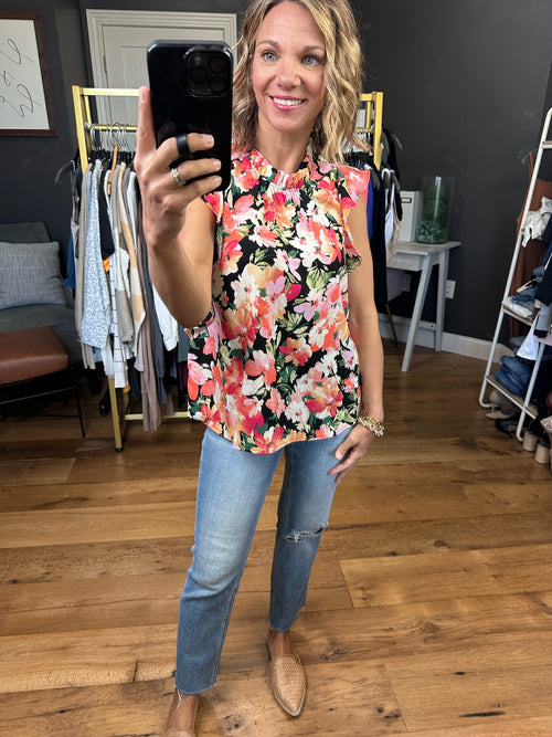 Make My Point Sleeveless Floral Top - Black-LEs Amis T1587-A-Anna Kaytes Boutique, Women's Fashion Boutique in Grinnell, Iowa