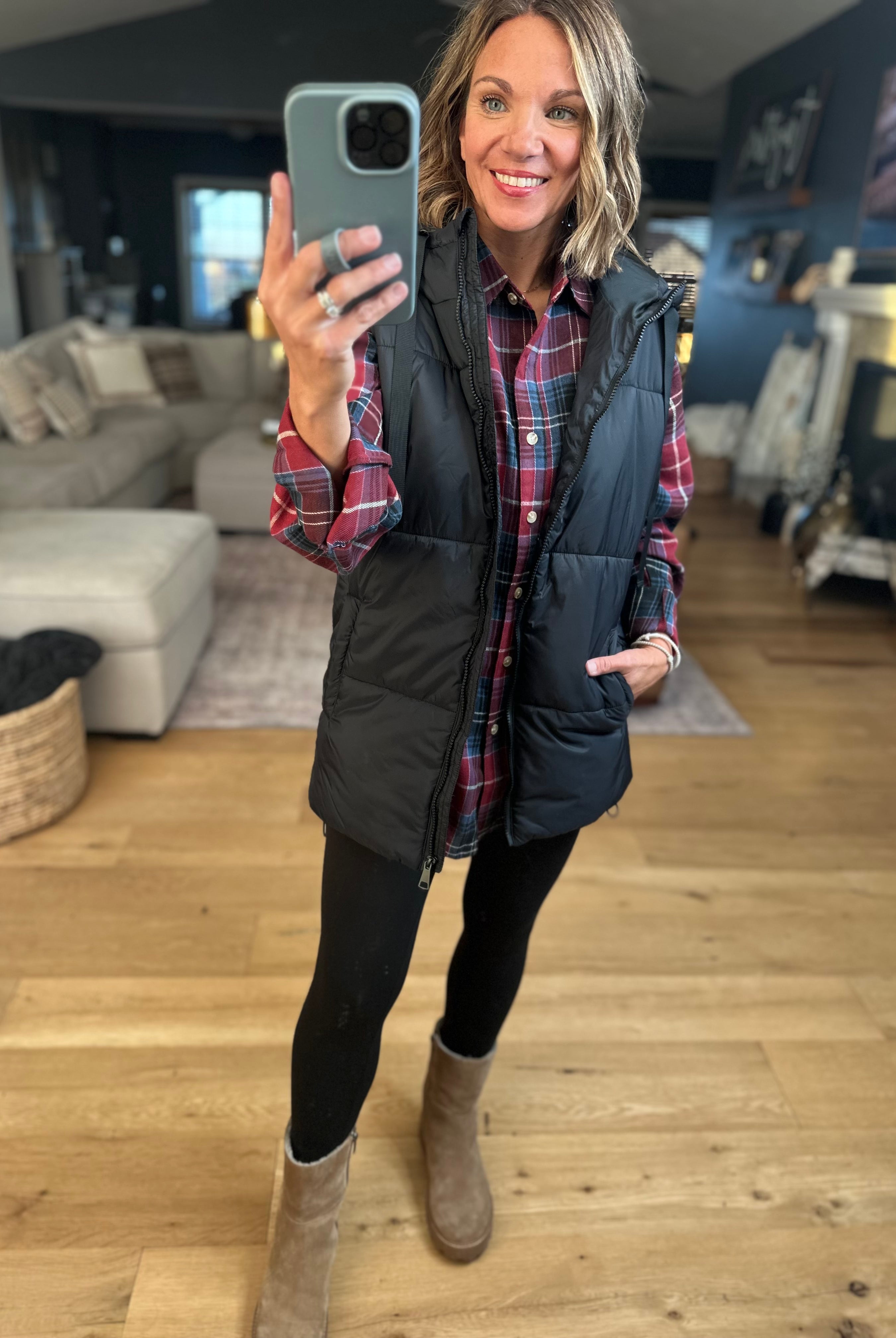 Long Road Ahead Oversized Plaid Flannel-Sweaters-Aemi & Co-Anna Kaytes Boutique, Women's Fashion Boutique in Grinnell, Iowa