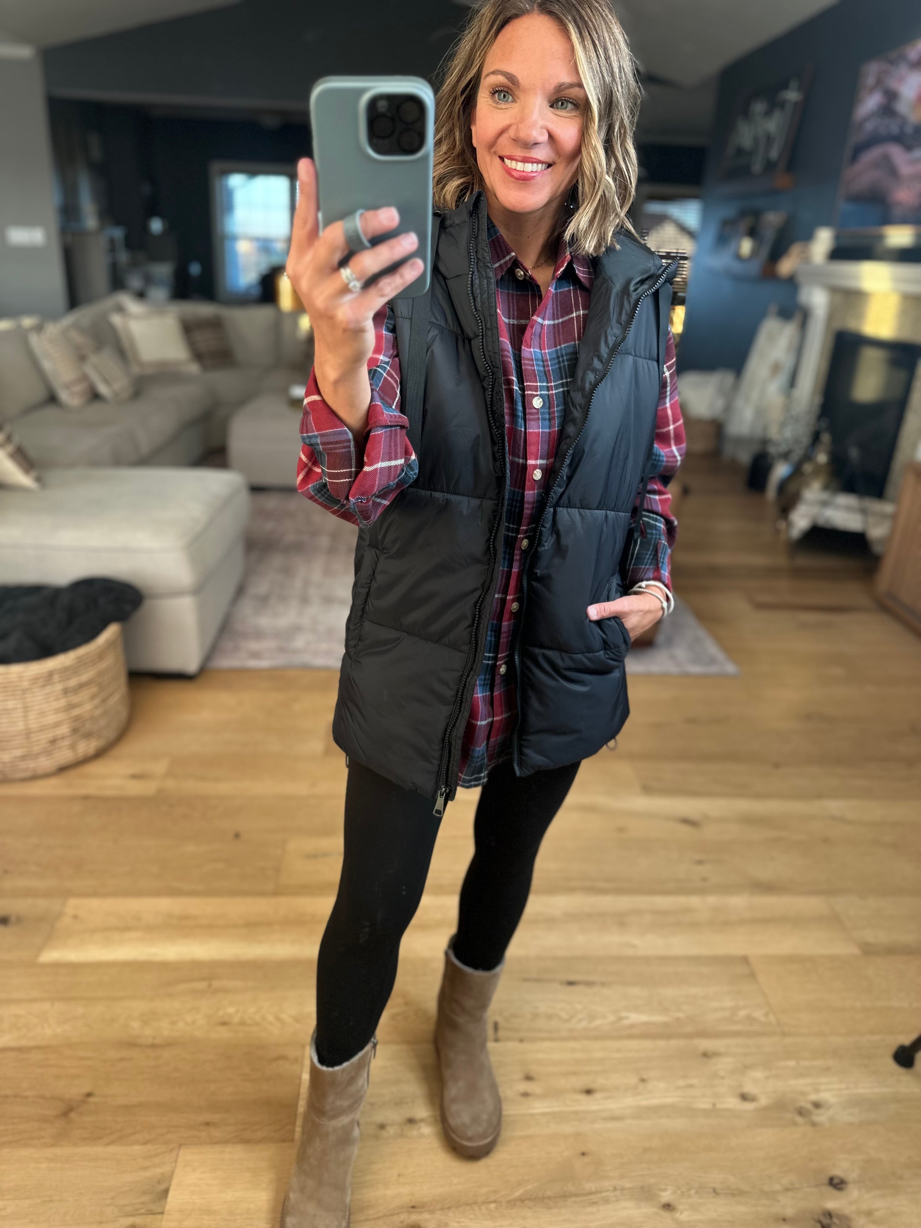 Best Around Hooded Vest-Mono B-Anna Kaytes Boutique, Women's Fashion Boutique in Grinnell, Iowa