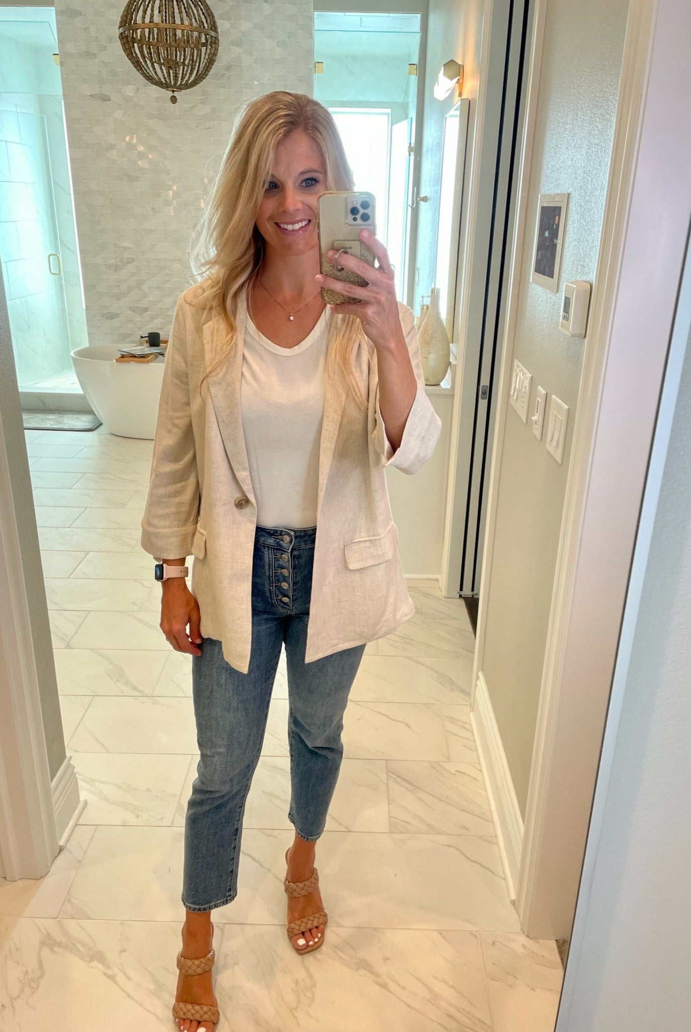 First Directions Linen Boyfriend Fit Blazer - Multiple Options-Blazers-Allie Rose-Anna Kaytes Boutique, Women's Fashion Boutique in Grinnell, Iowa