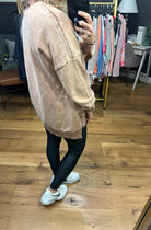 Interested To See Mineral Wash Pocket Crewneck Sweatshirt - Rust-Sweaters-Zenana OTW-4552y-Anna Kaytes Boutique, Women's Fashion Boutique in Grinnell, Iowa