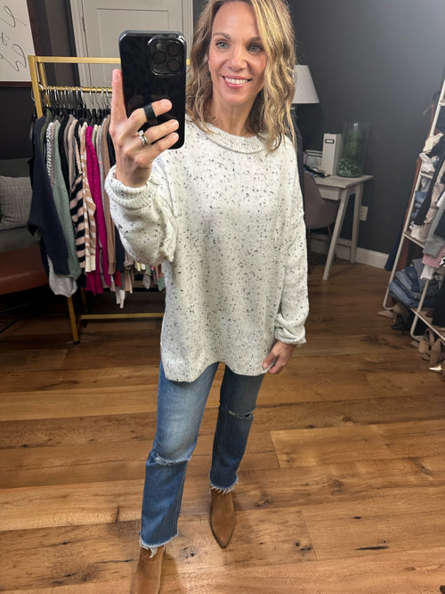 Just My Type Speckled Knit Sweater - Ivory-Miracle F133-Anna Kaytes Boutique, Women's Fashion Boutique in Grinnell, Iowa