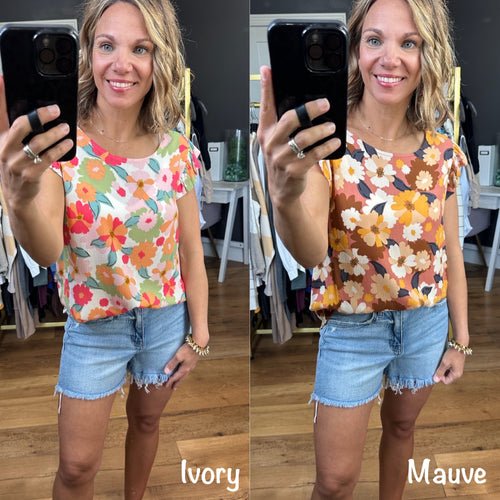 In Your Presence Floral Top - Multiple Options-Les Amis T1482-Anna Kaytes Boutique, Women's Fashion Boutique in Grinnell, Iowa