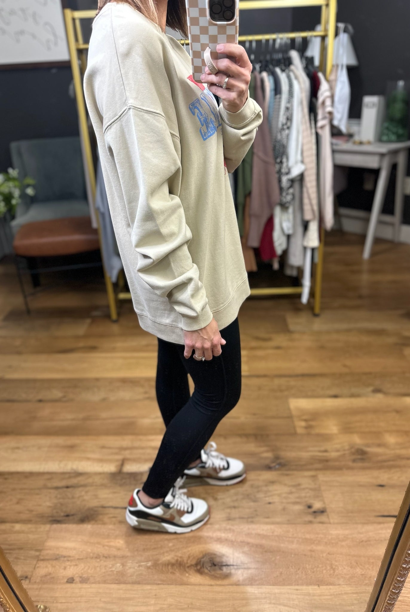 Nashville Graphic Crew - Taupe-Tres Bien-Anna Kaytes Boutique, Women's Fashion Boutique in Grinnell, Iowa