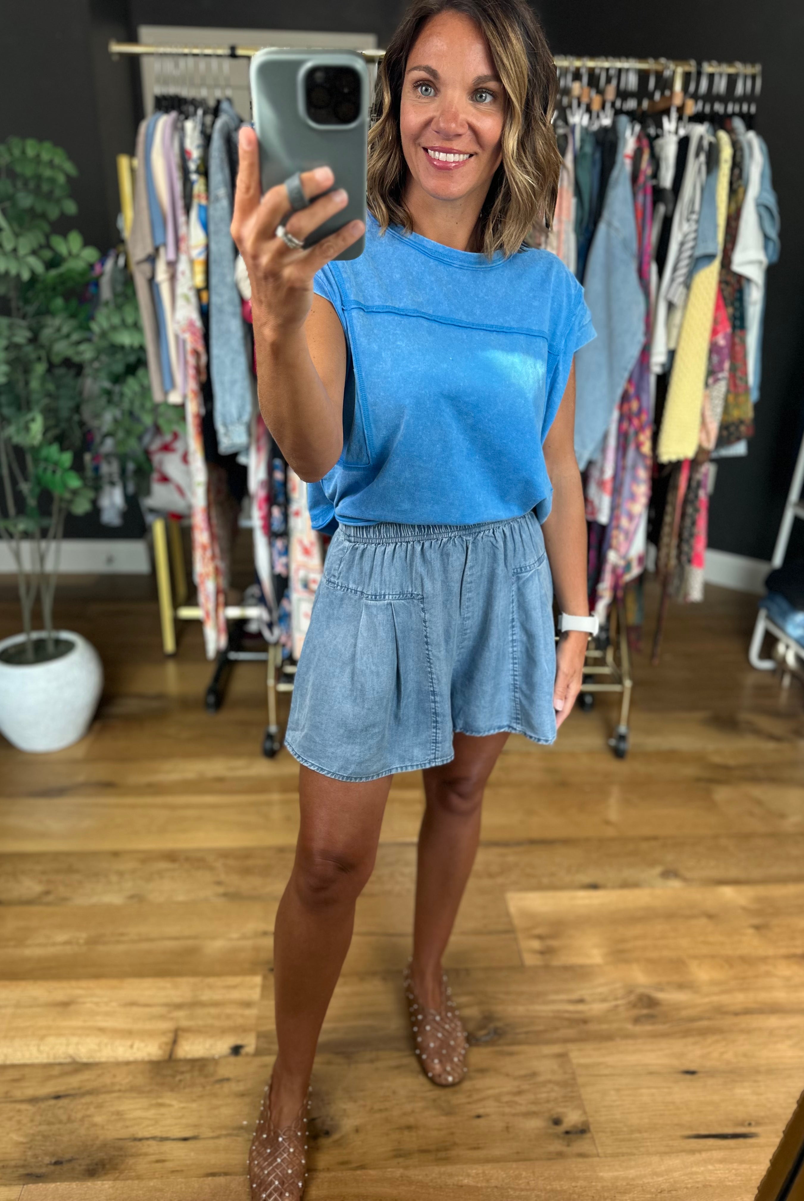 The Madison 2.0 High-Waisted Shorts-Shorts-Doe & Rae-Anna Kaytes Boutique, Women's Fashion Boutique in Grinnell, Iowa