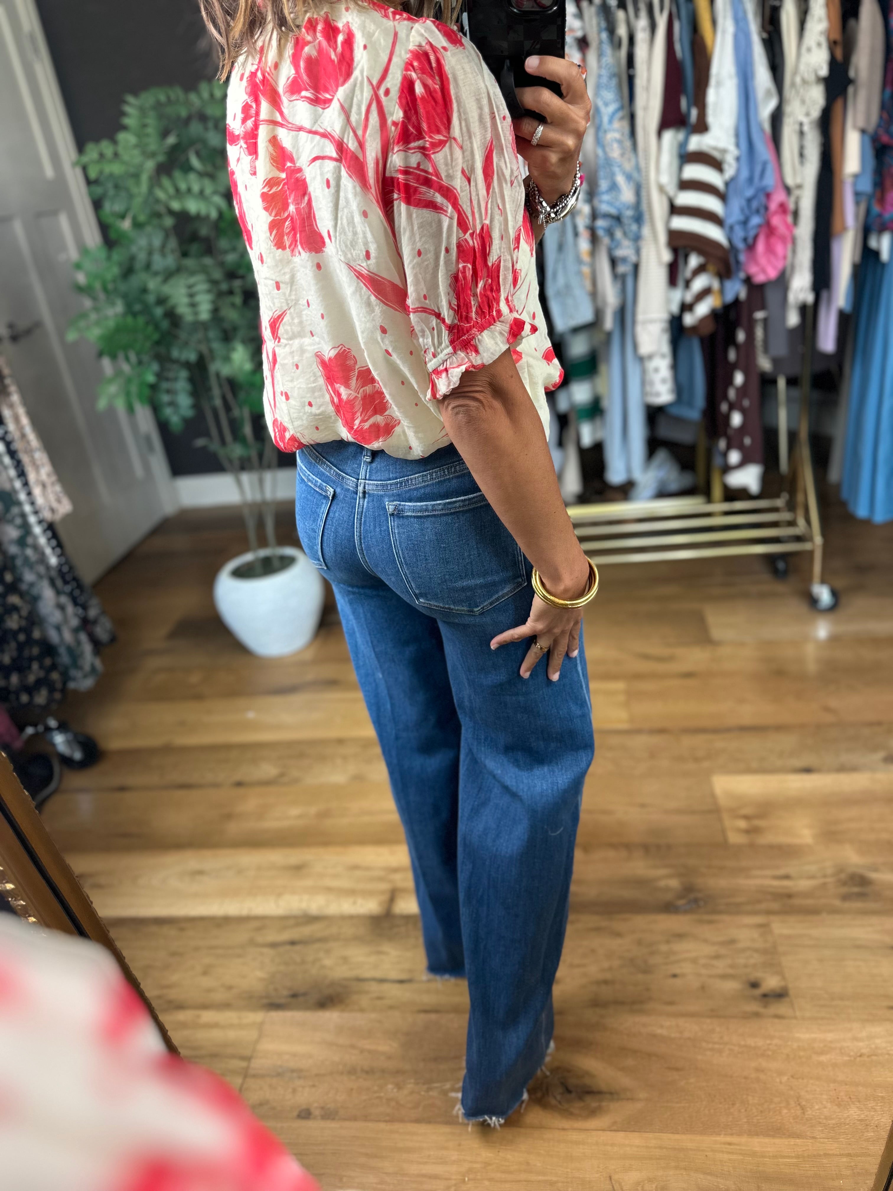 Favorite Day Floral Top-Short Sleeves-Umgee-Anna Kaytes Boutique, Women's Fashion Boutique in Grinnell, Iowa