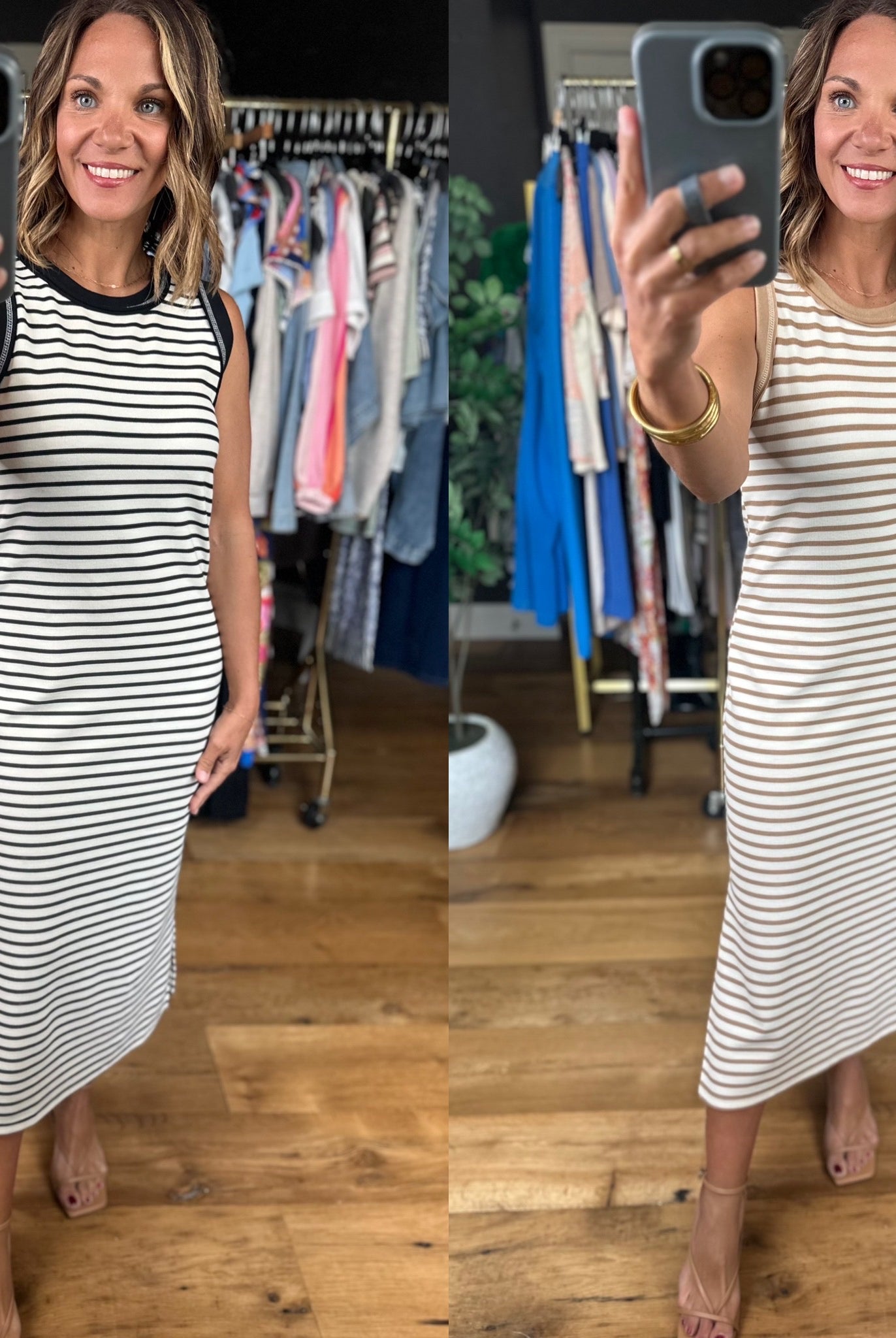 The Best Day Striped Midi Dress-Dresses-Blu Pepper-Anna Kaytes Boutique, Women's Fashion Boutique in Grinnell, Iowa