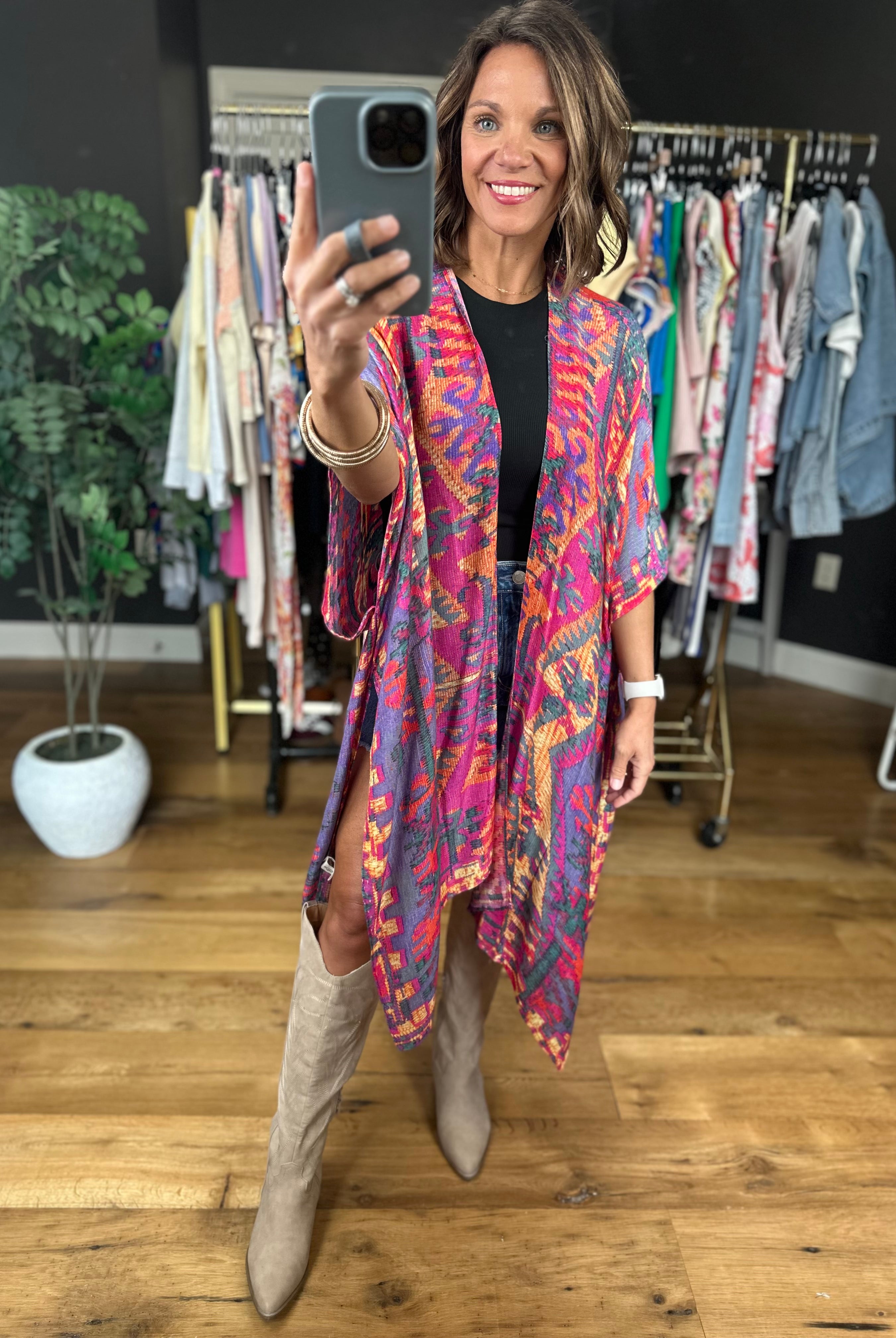 Right Here In Paradise Kimono - Multi-Urbanista-Anna Kaytes Boutique, Women's Fashion Boutique in Grinnell, Iowa