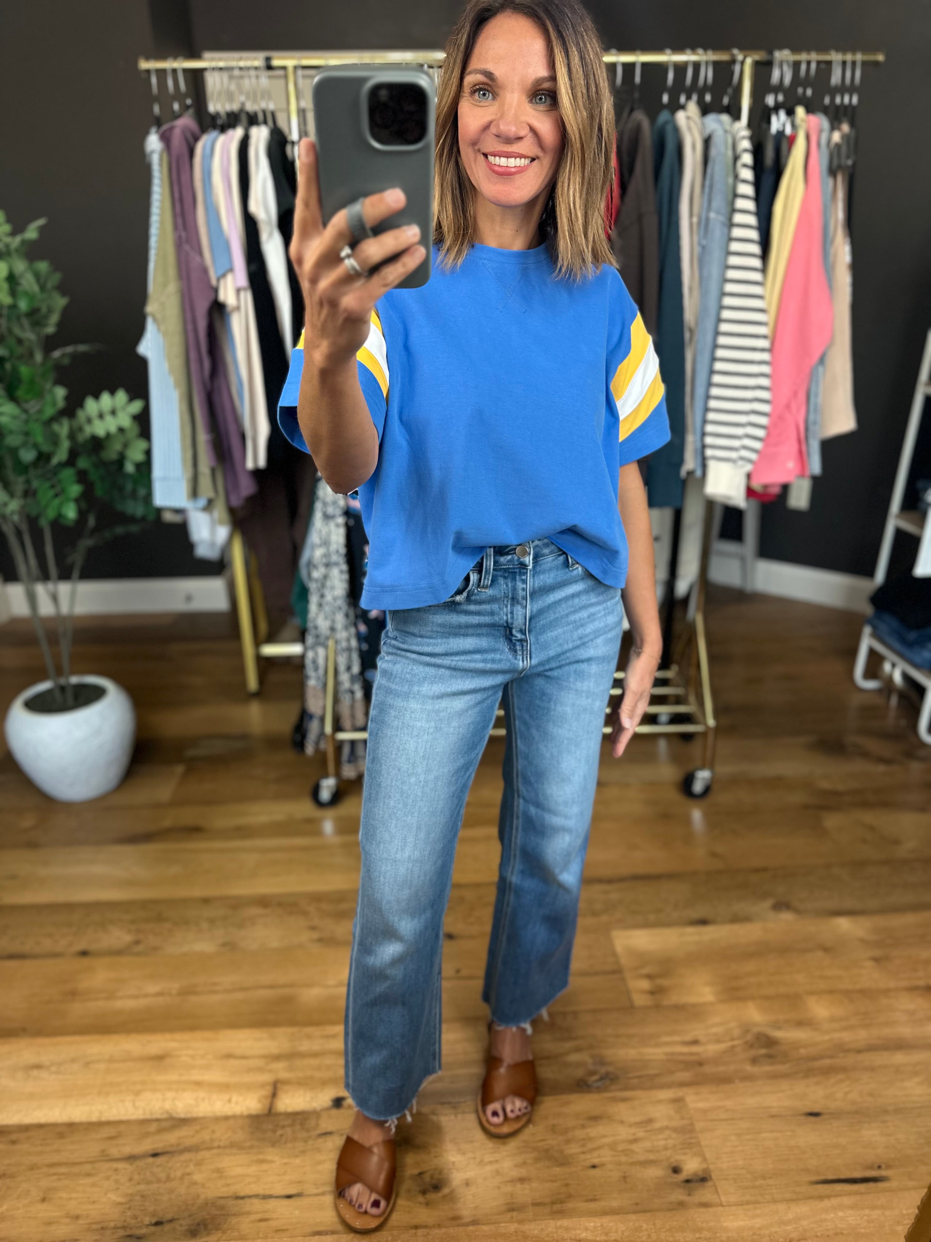 The Aleah High-Rise Slim Wide Crop Denim-Jeans-Flying Monkey-Anna Kaytes Boutique, Women's Fashion Boutique in Grinnell, Iowa