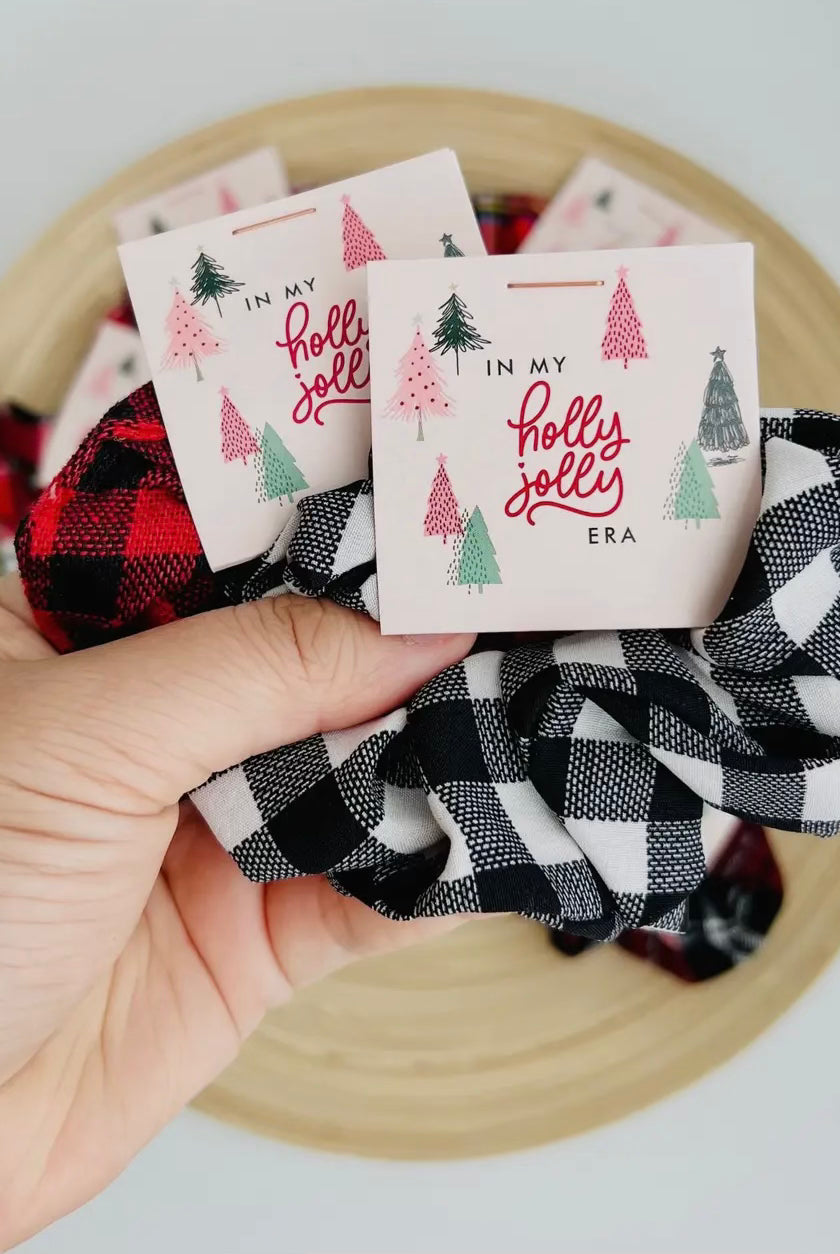 Holiday Jolly Era Spirit Plaid Scunchie-Hair Accessories-Anna Kaytes Boutique-Anna Kaytes Boutique, Women's Fashion Boutique in Grinnell, Iowa
