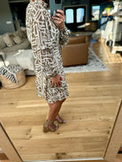 Curious Minds Patterned Dress-THNL-Anna Kaytes Boutique, Women's Fashion Boutique in Grinnell, Iowa