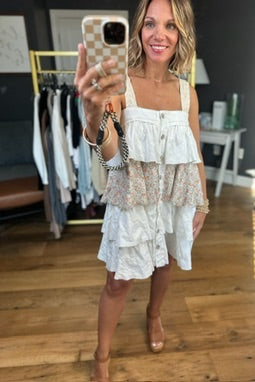 Give It All Back Ruffle Button-Down Dress - Ivory-POL-Anna Kaytes Boutique, Women's Fashion Boutique in Grinnell, Iowa