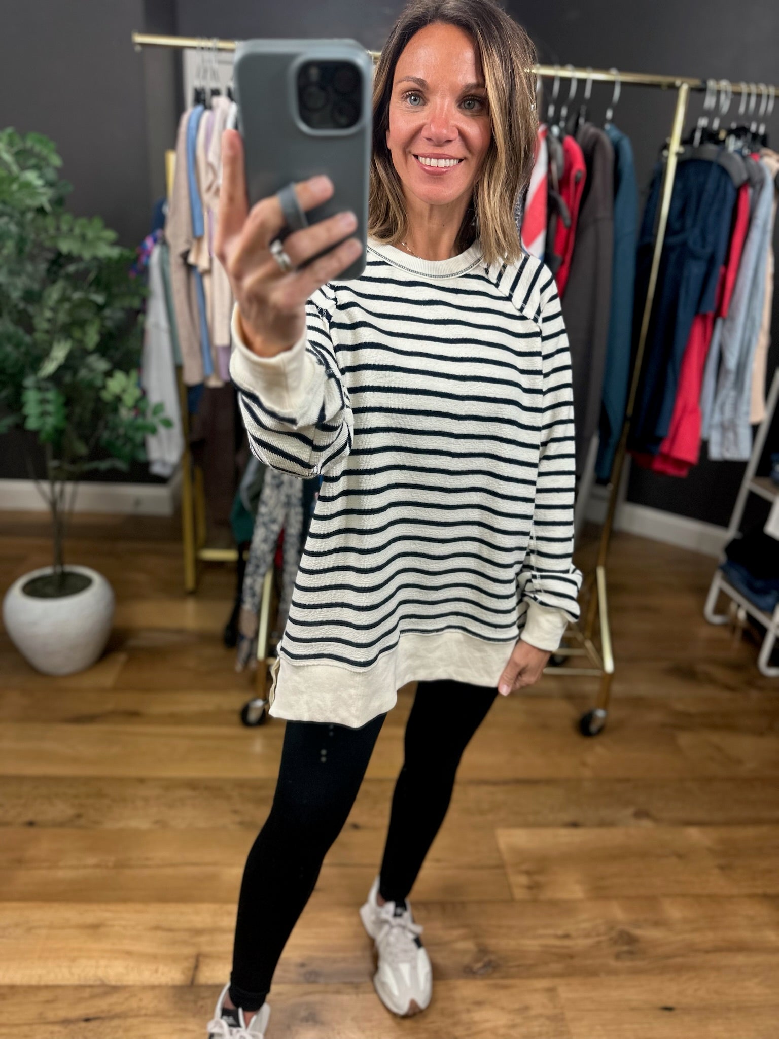 On My Mind Striped Crew-Sweaters-Wishlist-Anna Kaytes Boutique, Women's Fashion Boutique in Grinnell, Iowa