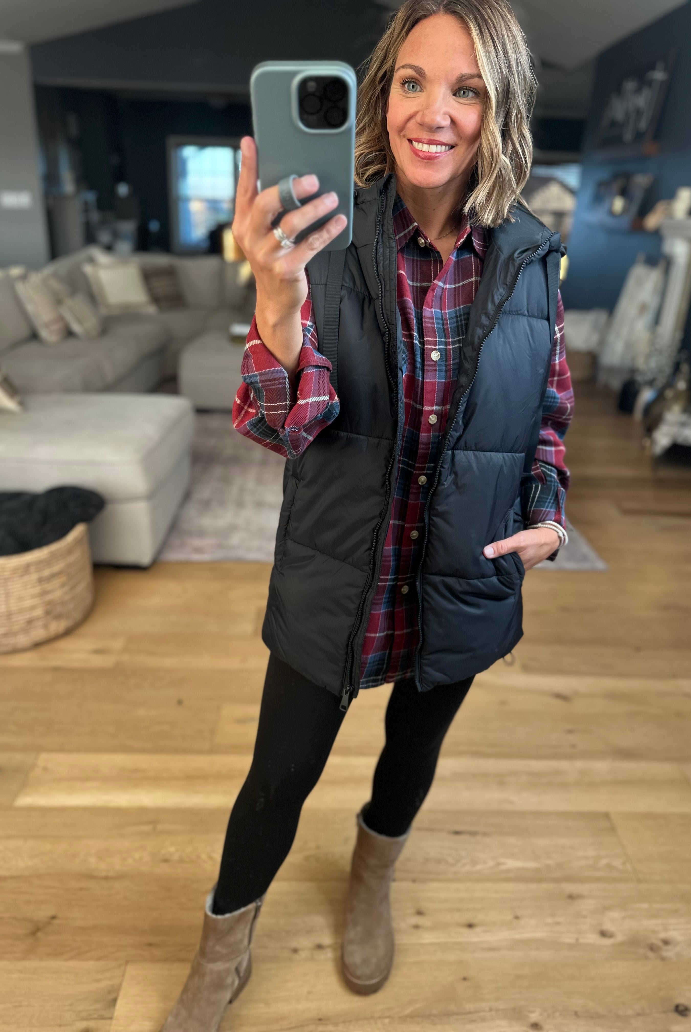 Best Around Hooded Vest-Mono B-Anna Kaytes Boutique, Women's Fashion Boutique in Grinnell, Iowa