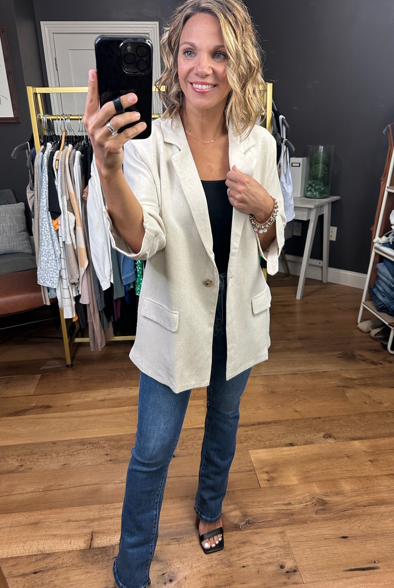 First Directions Linen Boyfriend Fit Blazer - Multiple Options-Blazers-Allie Rose-Anna Kaytes Boutique, Women's Fashion Boutique in Grinnell, Iowa