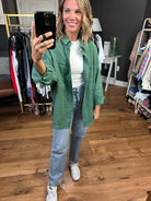 Need A Break Oversized Denim Shacket - Green-Jackets-Bucketlist IJ3010-Anna Kaytes Boutique, Women's Fashion Boutique in Grinnell, Iowa