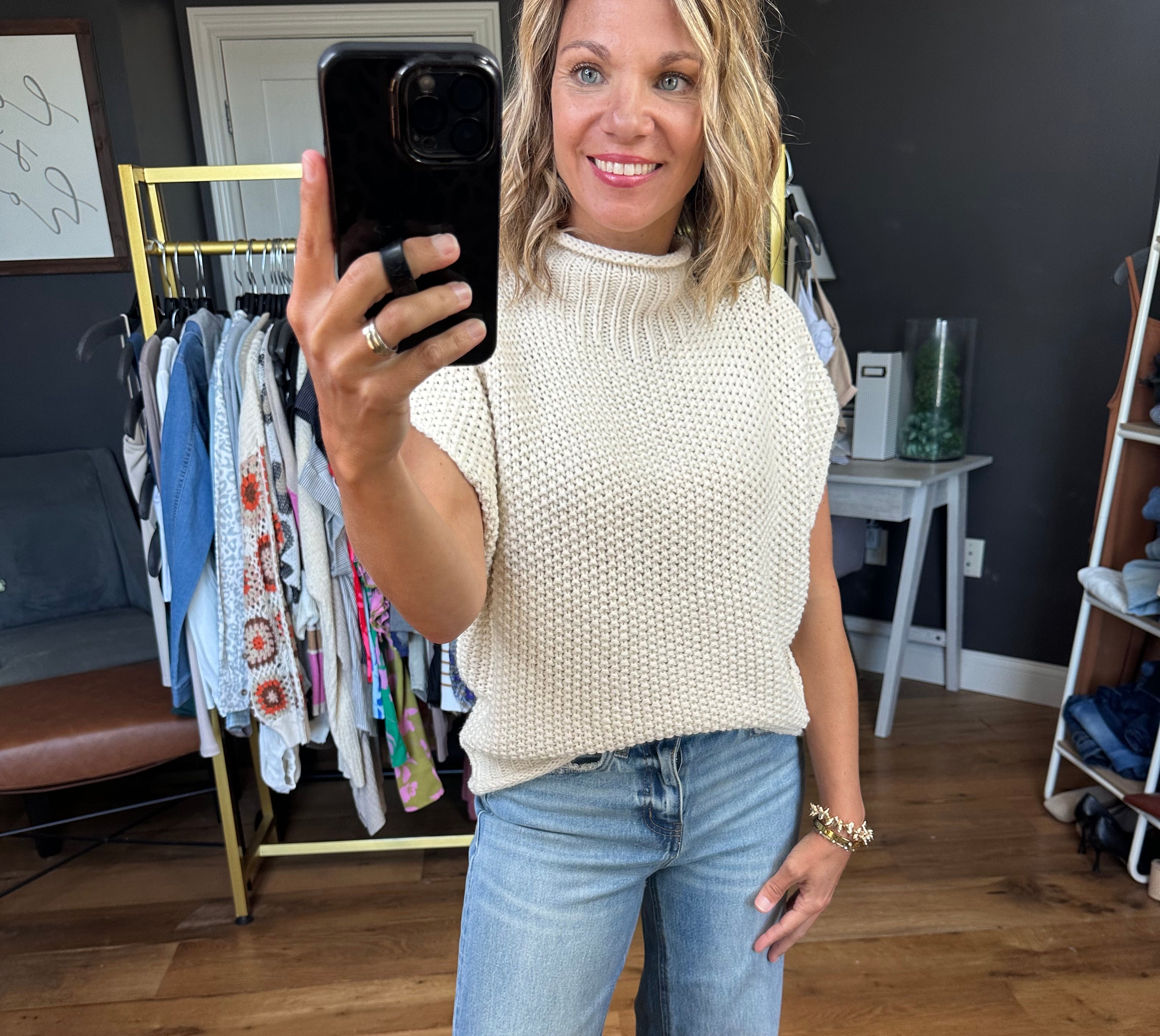 Take Me Out Mock-Neck Sleeveless Sweater - Multiple Options-Sweaters-She & Sky-Anna Kaytes Boutique, Women's Fashion Boutique in Grinnell, Iowa