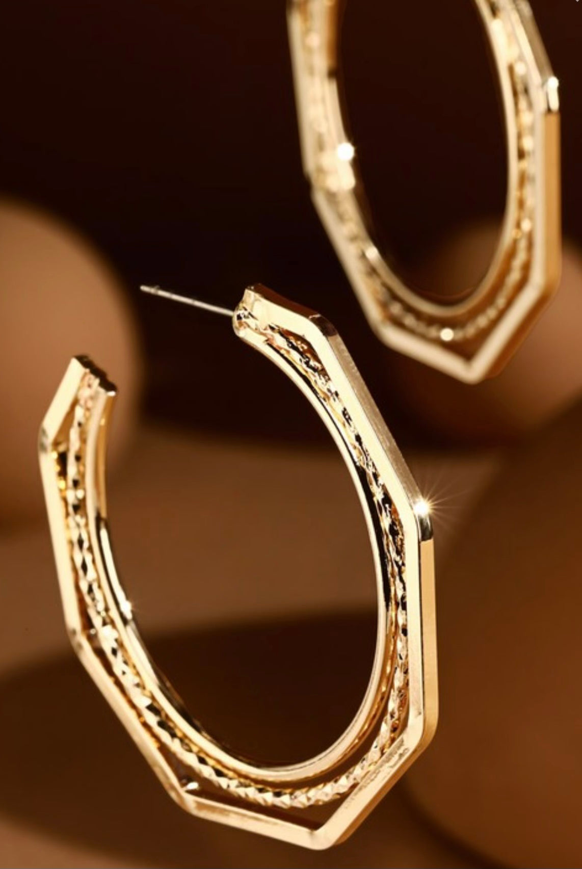 The Haley Gold Hoop-Earrings-Anna Kaytes Boutique-Anna Kaytes Boutique, Women's Fashion Boutique in Grinnell, Iowa