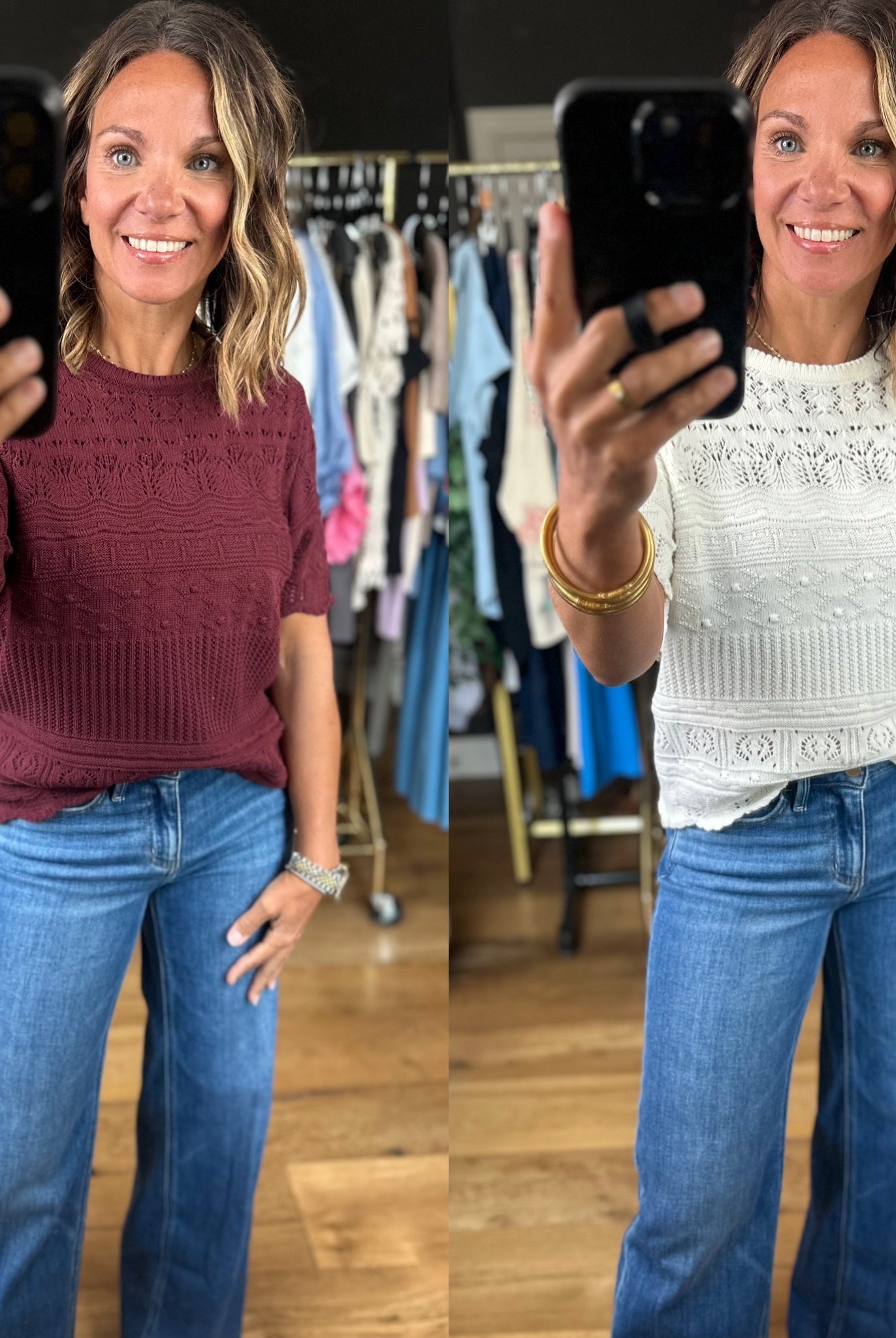 All Things Considered Crochet Top-Short Sleeves-Vine & Love-Anna Kaytes Boutique, Women's Fashion Boutique in Grinnell, Iowa