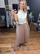 Perfectly You Pleated Midi Skirt - Blush-Skirts-Skies Are Blue 52766-Anna Kaytes Boutique, Women's Fashion Boutique in Grinnell, Iowa