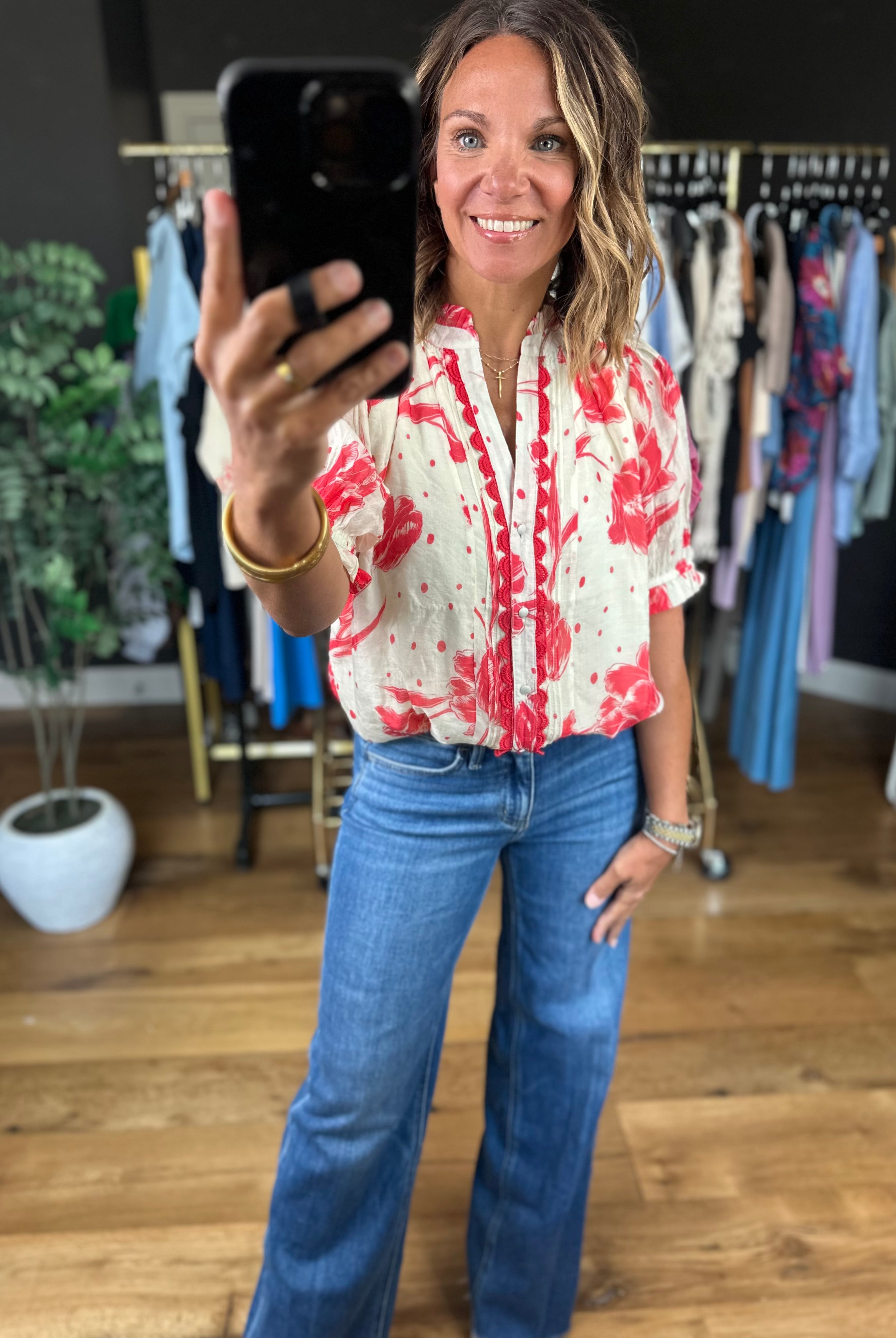 Favorite Day Floral Top-Short Sleeves-Umgee-Anna Kaytes Boutique, Women's Fashion Boutique in Grinnell, Iowa
