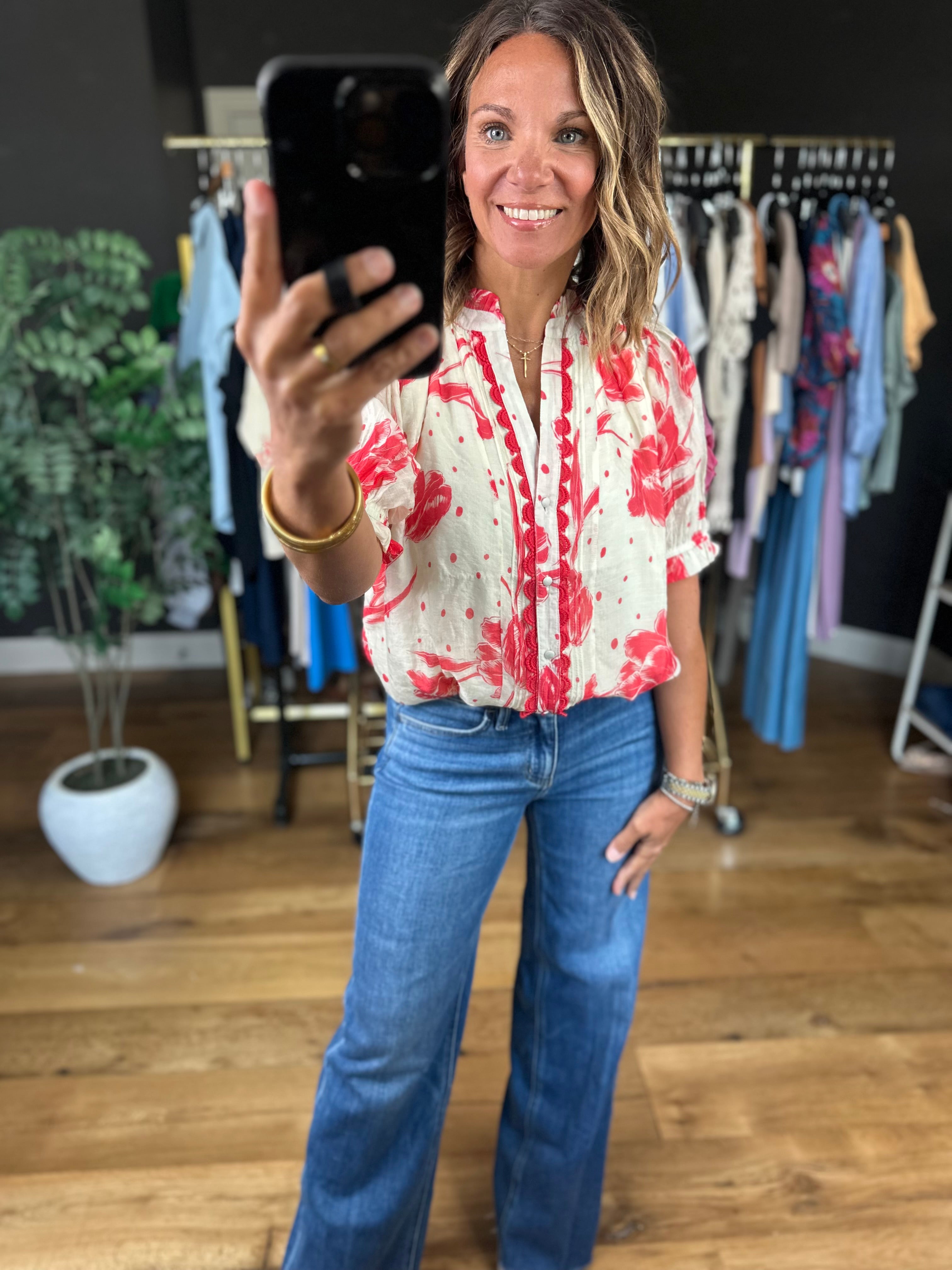 Favorite Day Floral Top-Short Sleeves-Umgee-Anna Kaytes Boutique, Women's Fashion Boutique in Grinnell, Iowa