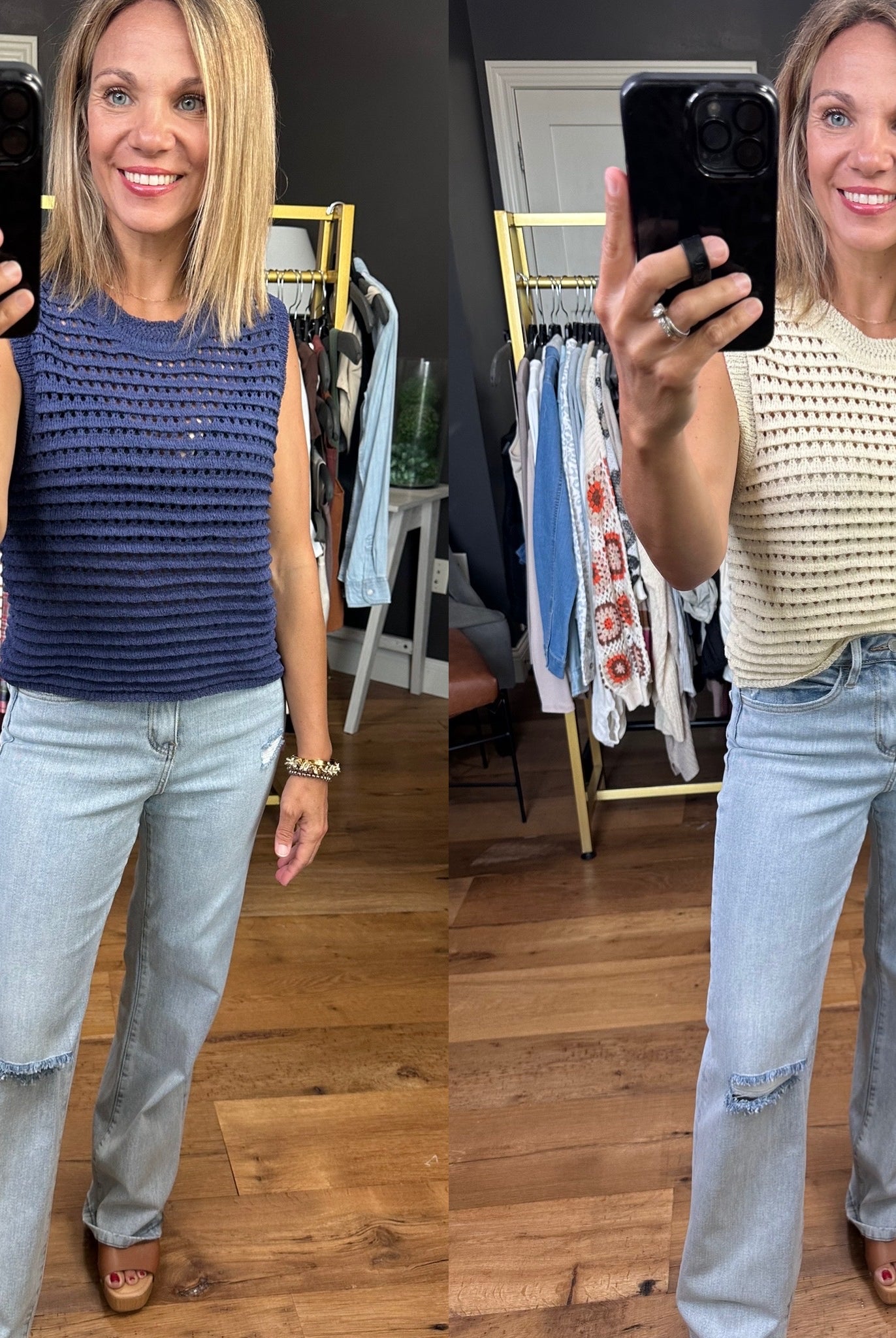 In True Comfort Crochet Knit Top - Multiple Options-Short Sleeves-By together W1459-Anna Kaytes Boutique, Women's Fashion Boutique in Grinnell, Iowa